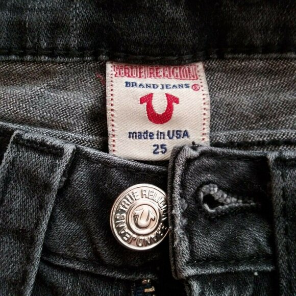 Women's True Religion Julie Skinny Button Flap Pockets Jeans 26x28.5 USA - Picture 8 of 8